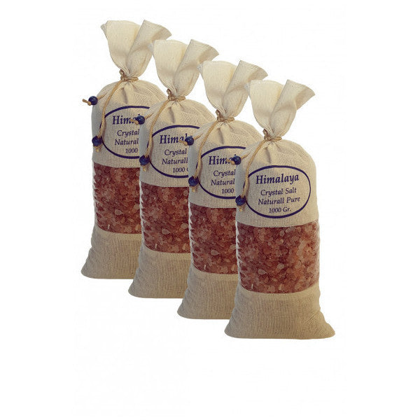 Himalayan Salt 4 Kg. Cloth Bag (1Kg.x4Pcs.) Coarse Grained Pink Color Himalayan Original Salt