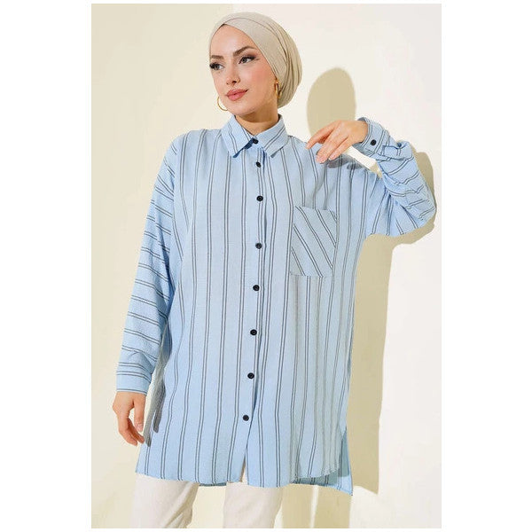 Double Striped Tunic Blue