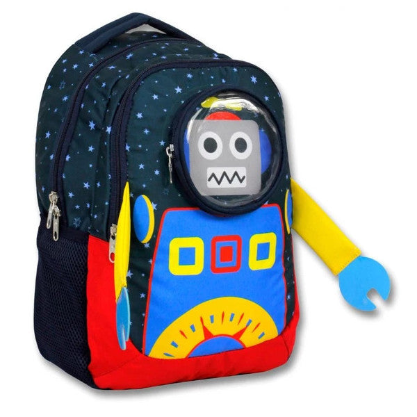 Cennec Navy Blue Robot Primary School Backpack - Boy