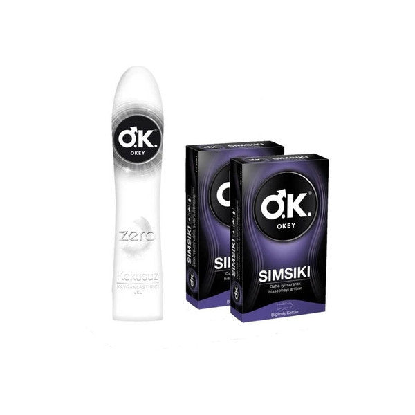 Okey Zero Lubricating Gel 100 Ml + Tight 20 Pack Condoms