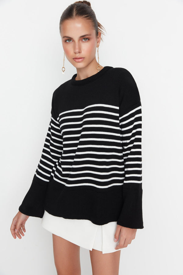 Trendyolmilla Oversize Striped Knitwear Sweater Twoaw23Kz01031