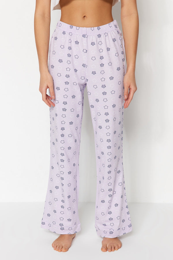 Trendyolmilla Star Printed Cotton Knitted Pajama Bottoms Thmss23Pj00003