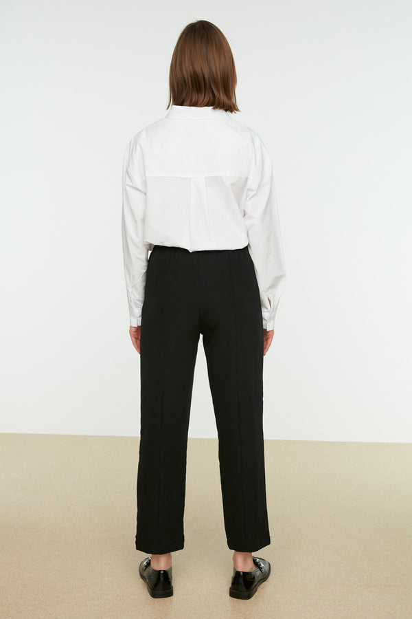 Trendyol Modest Elastic Waist Rib Detail Straight Cut Woven Trousers Tctss21Pl0570