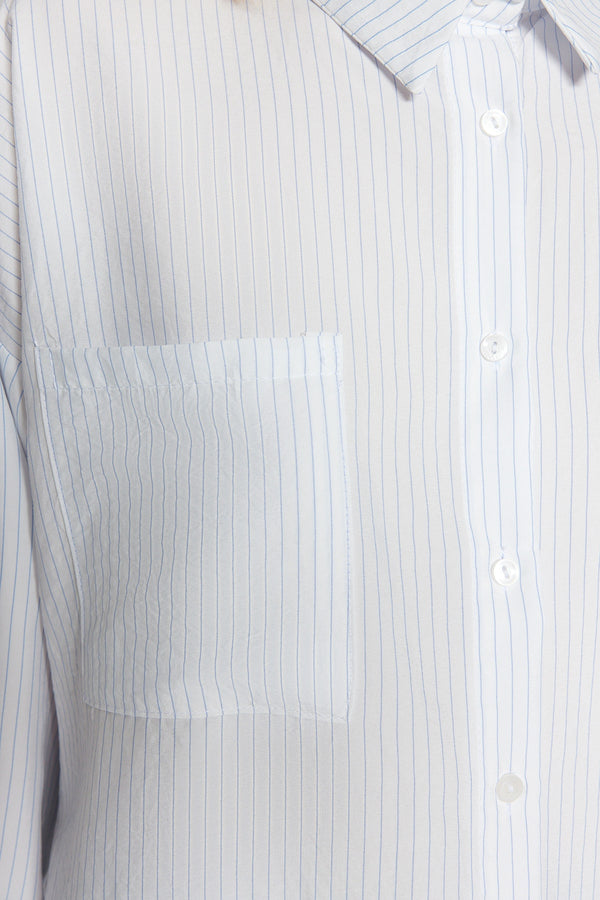 TRENDYOLMİLLA Double Pocket Striped Woven Shirt TWOSS23GO00459