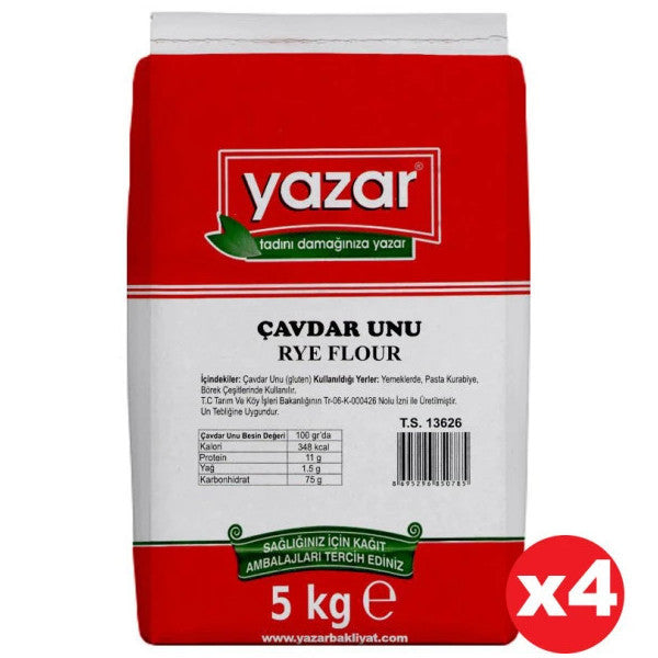 Yazar Stone Milled Rye Flour 5 Kg