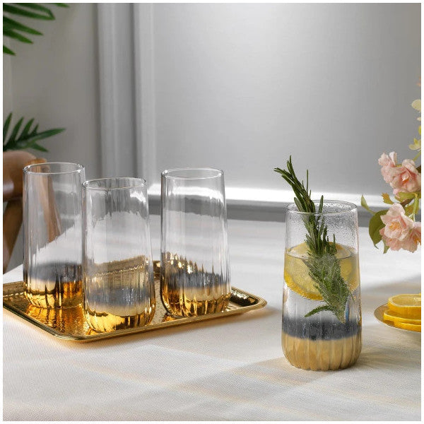 Schafer Supreme 6 Pcs Soft Drink Glass Set-Gold