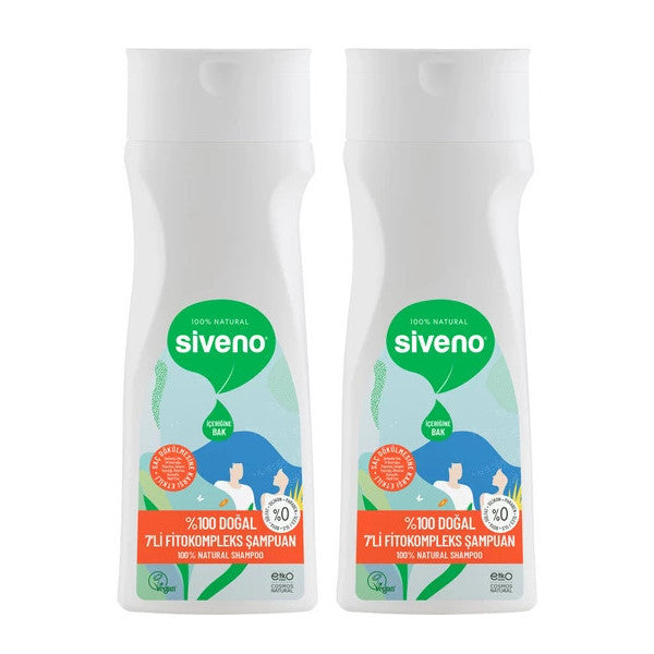 Siveno 100% Natural Fitocomplex Shampoo 7 Plants Intensive Anti-Hair Loss Plumper 300 Ml X 2 Pieces