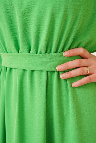 Yarasa kolu mevlana elbise yeşil