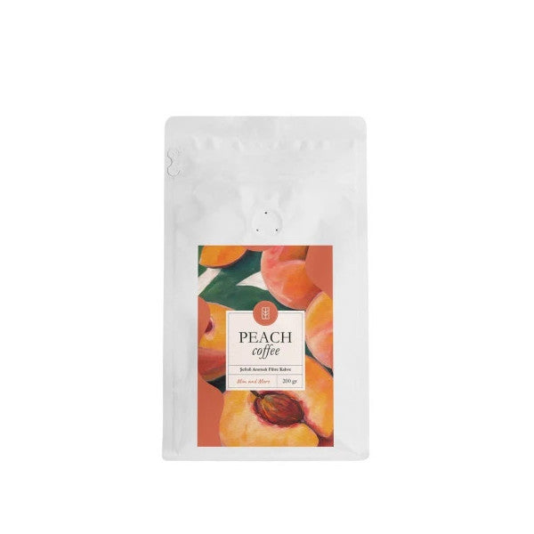 Mim And More Peach Coffee Peach Flavored Coffee Beans 200 Gr