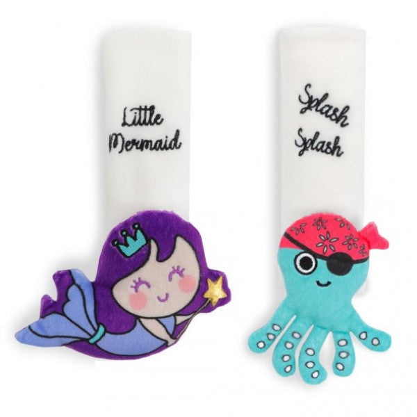 Milk&moo Children's Seat Belt Accessory Set Of 2 Mermaid And Sailor Octopus