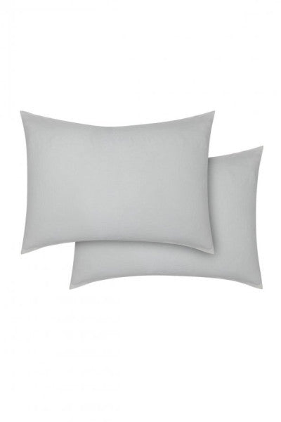 Ecocotton 2-Piece Plain Pillow Case 100% Organic Cotton Satin White 50X70 Cm