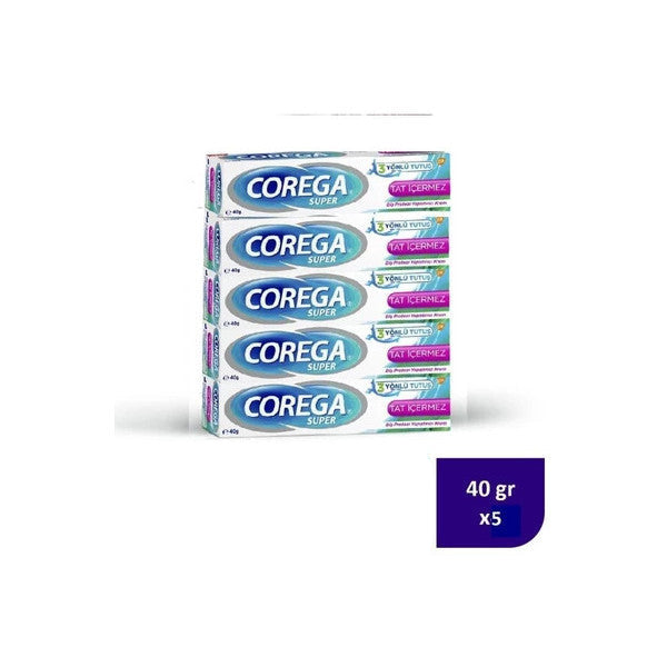 Corega Flavor-Free Adhesive Cream 40G X 5 Pieces