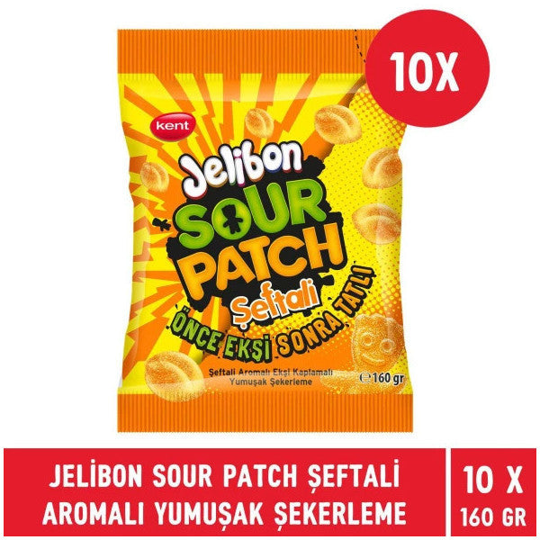 Jelly Sour Patch Peach Flavored Soft Candy 160 Gr - 10 Pieces