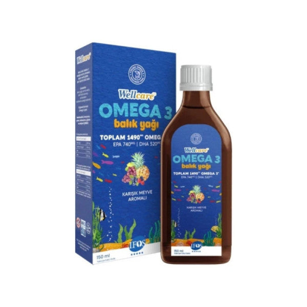 Wellcare Omega 3 Fish Oil Mixed Fruit Flavored Fish Oil 150 Ml