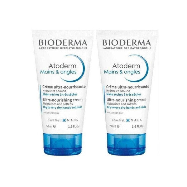 Bioderma Atoderm Hand And Nail Cream 2X50Ml Hand And Nail Care Cream Twin Set