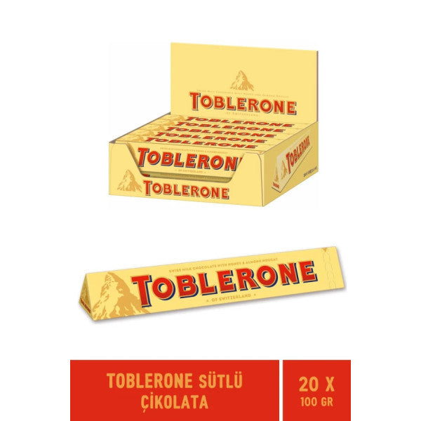 Toblerone Milk Chocolate 100 Gr - 20 Pieces