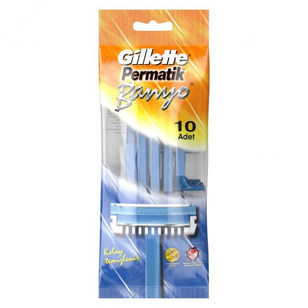 Gillette Permatik Bathroom Disposable Razor 10 Pieces