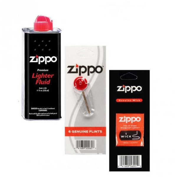 Zippo Lighter Gasoline + Stone + Wick Set