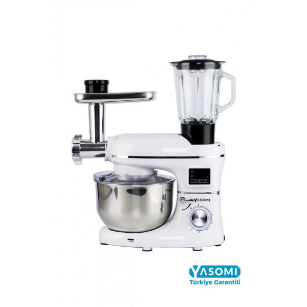 Yasomi Sm 1504Bml White Led Screen Mincer And Blender Stand Mixer Kitchen Chef 1500W