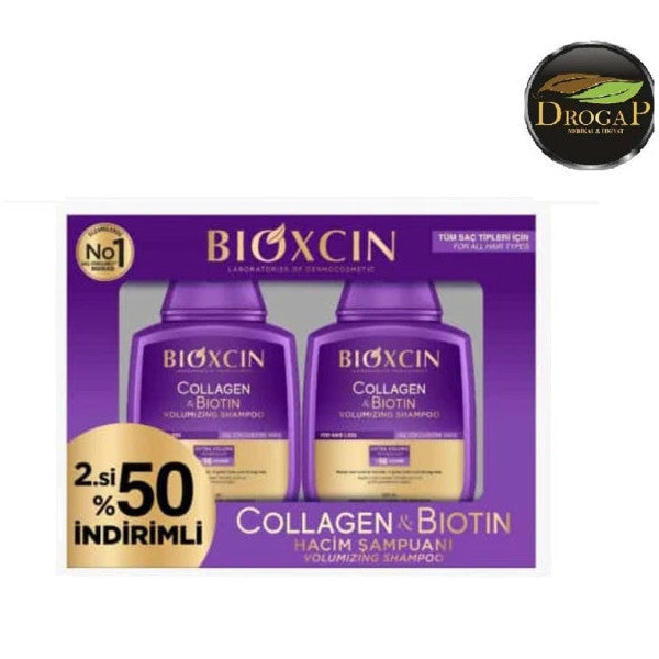 Bioxcin Collagen & Biotin Volume Shampoo 300 Ml 2 Pack