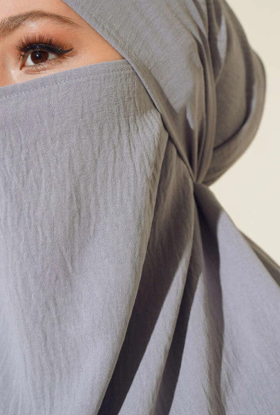 Veiled Wide Abaya Gray