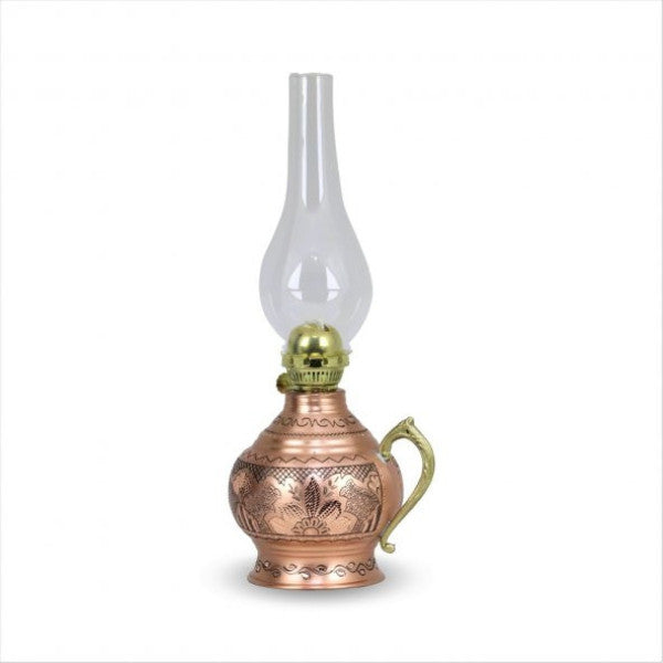 Morya Copper Oil Lamp Rose Flower Chubby Red