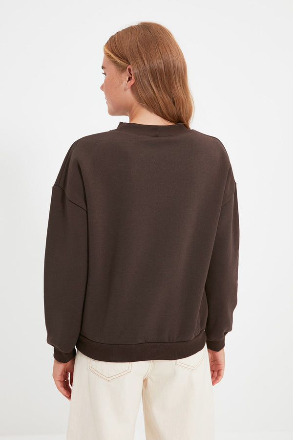 Trendyolmilla Embroidered Fleece Fleece Sweatshirt Twoaw21Sw1061