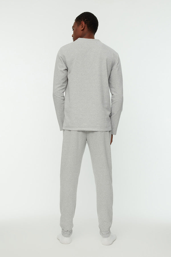 Trendyol Man Men's Regular Fit Embroidered Knitted Pajamas Set Tmnaw22Pt0754