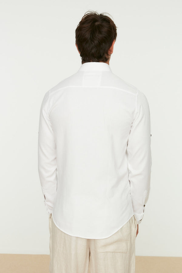 TRENDYOL MAN Men's Single Pocket Buttoned Collar Slim Fit Shirt TMNSS20GO0125