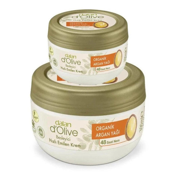 Dalan D'olive Organic Argan Oil Nourishing Fast Absorbed Cream 300 Ml + 150 Ml