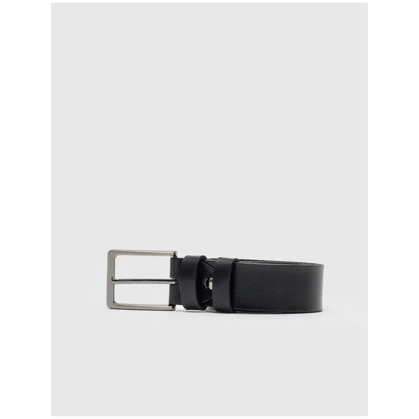 Black Genuine Leather Men's Belt