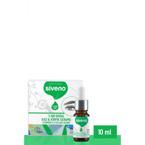 Siveno 100% Natural Eyebrow And Eyelash Serum Herbal Thickening Revitalizing Intensive Care Oil Vegan 10 Ml