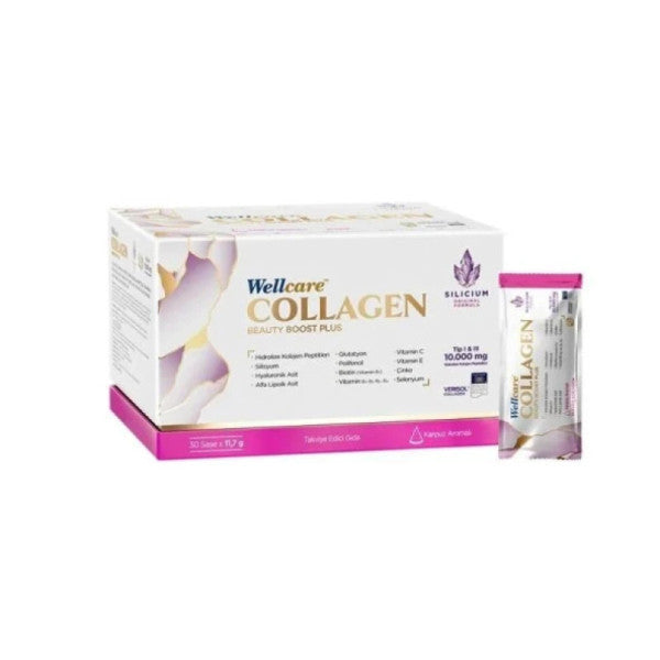 Wellcare Collajen Beaute Boost Plus 10.000 mg karpuz aromalı 30 poşet