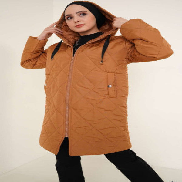 Snap Pocket Buttoned Coat Tan