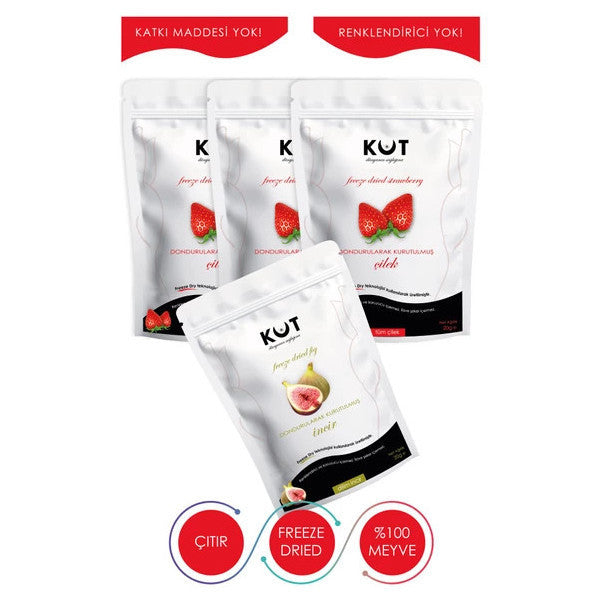 Freeze Dried Strawberries And Figs - Freeze Dried Strawberries (3 X 20 G) + Figs (1 X 20 G)