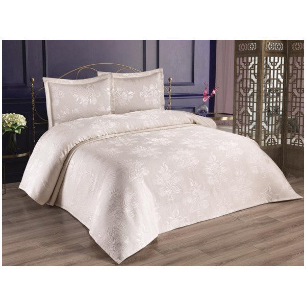 Dowry Land Lale Double Bedspread Cream