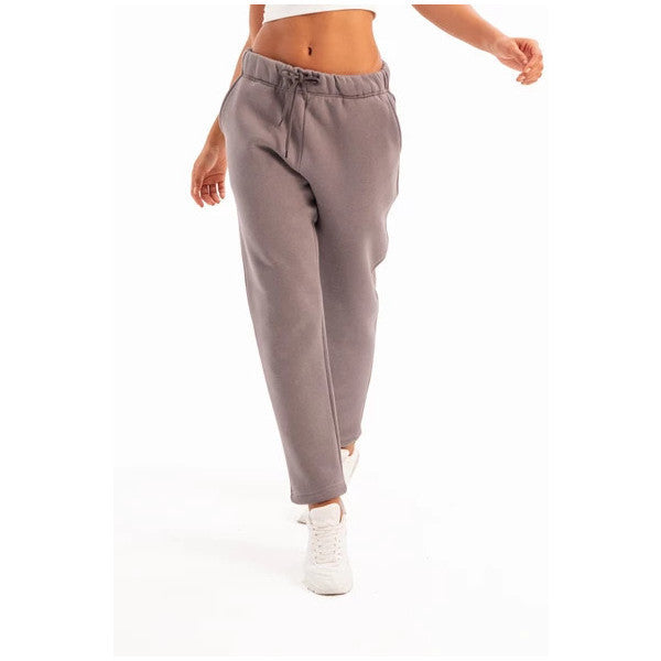 Justever Relaxed Fit Fleece Lined Grey Women's Sweatpants - Echo