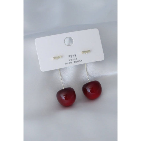 Gold Color Cherry Model Women's Earrings