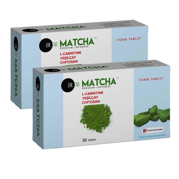 Matcha Premium Japanese L-Carnitine Green Tea Chitosan 30 Tablets X 2 Boxes