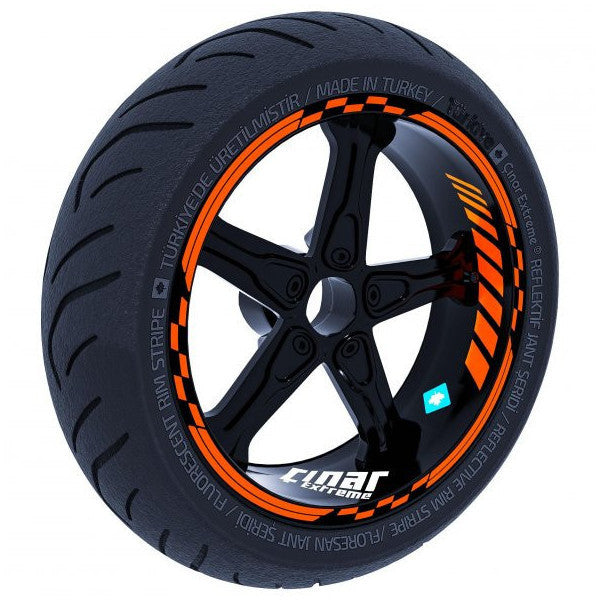 Flame Orange Moto Gp Inner Outer Rim Strip Team Sticker Çınar Extreme