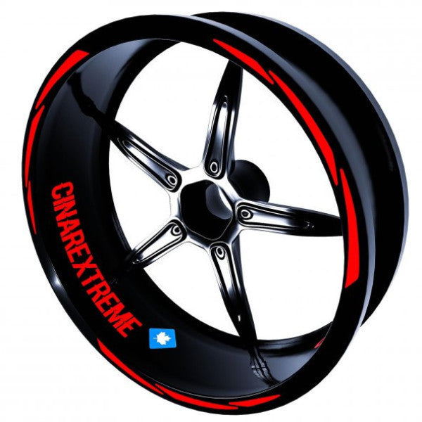 3 Piece Design Flag Red Rim Strip Sticker Çınar Extreme