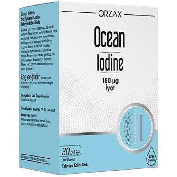 Orzax Ocean Iodine 150 Mcg Iodine Supplementary Food Drops 30 Ml