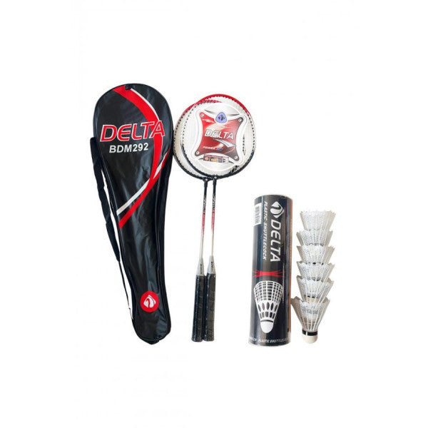 Delta 2 Pieces Badminton Racket 6 Pieces Badminton Ball Set