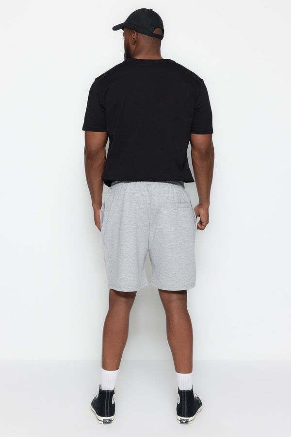 TRENDYOL MAN Men's Plus Size Regular Fit Comfortable Ribbed Printed Shorts & Bermuda TMNSS23SR00047