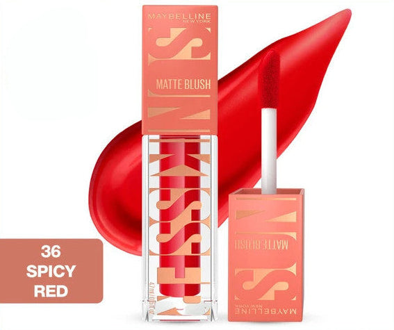 Maybelline New York Sunkisser Hazy Matte Liquid Blush - 36 Spicy Red