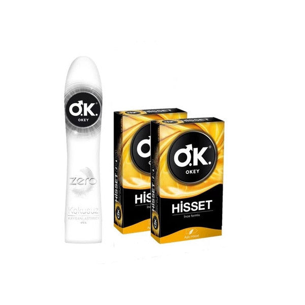 Okey Feel 20 Pack Condoms + Zero Lubricating Gel 100 Ml