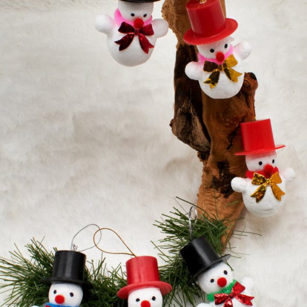 Waldern 6-Piece Mini Snowman Christmas Tree Ornament 7 Cm