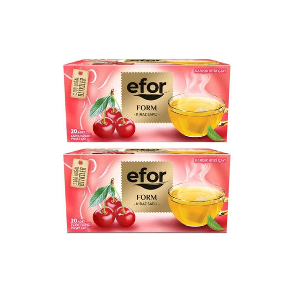 Efor Cherry Stalk Form Tea 20 2 Pcs Set - Cup Tea Bag - Herbal Tea - 40 Pieces