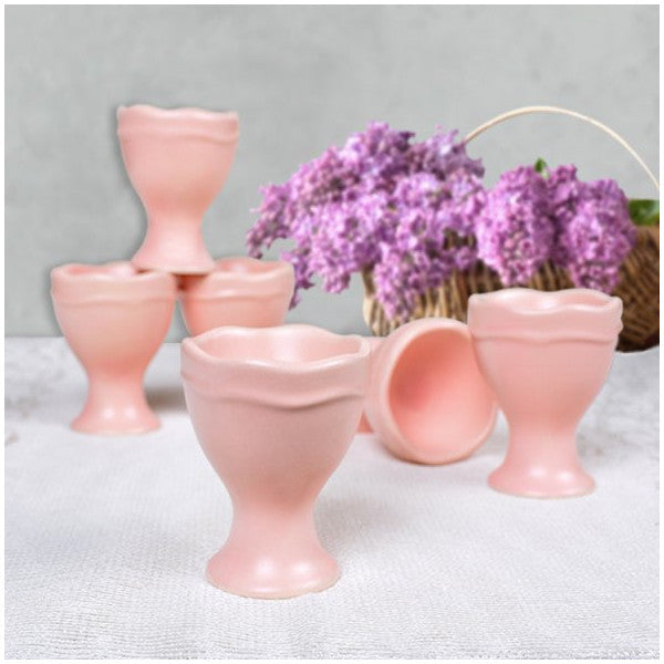 Keramika Matte Light Pink Juliet Egg Cup 7 Cm 6 Pieces