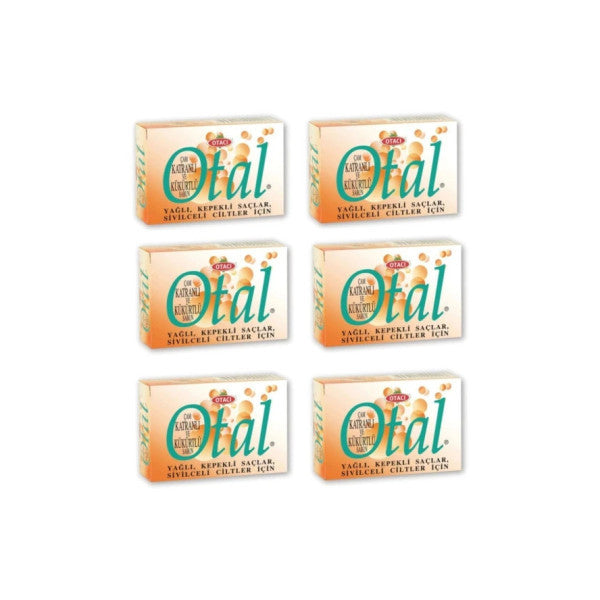 Otacı Otal Pine Tar And Sulfur Soap 80 Gr 6 Pieces - For Oily Dandruff Hair And Acne-Prone Skin